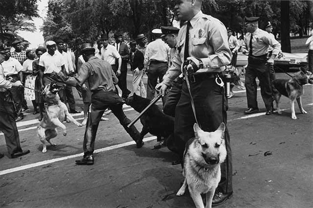 King’s creed of nonviolence guided most protesters, including these in Birmingham, Alabama, in May 1963. And his message changed America’s heart and government’s policy, . . . (CHARLES MOORE/GETTY IMAGES)