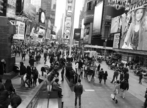 The pedestrian-friendly Times Square has eased traffic and boosted business.