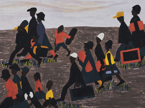 A panel from Jacob Lawrence's series The Migration of the Negro