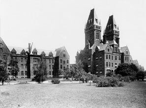 Under the Kirkbride Plan, patients were treated in the beautiful, calming surroundings of such institutions as the Buffalo State Asylum for the Insane.