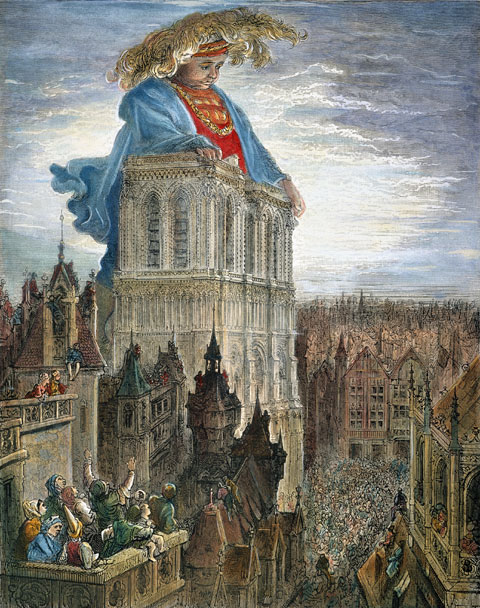 Rabelais's Gargantua (overlooking Paris) exulted in the possession of classical learning.
