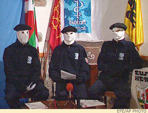 Three ETA spokesmen on a Basque TV channel in 2003