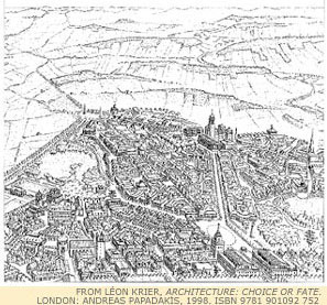 Krier's sketch of Poundbury, the Dorset city that he is planning on invitation from the Prince of Wales