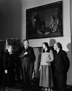 Friedrich Hayek, second from left, at the London School of Economics in 1948