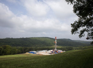 A drill near Dimock, Pennsylvania, taps what may be the world's second-largest reserve of natural gas.
